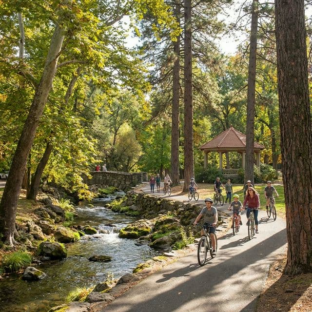 Bicycling in Lithia Park, Ashland