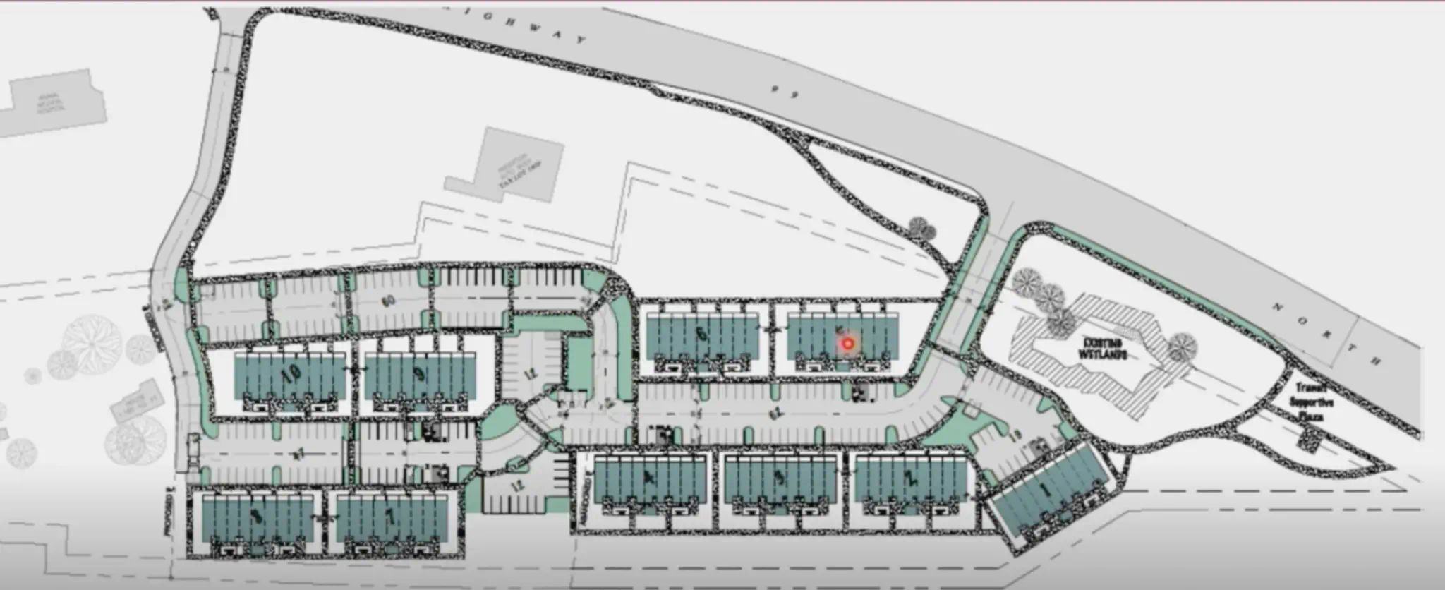 The site plan for the Grand Terrace project off Highway 99 just north of Ashland.